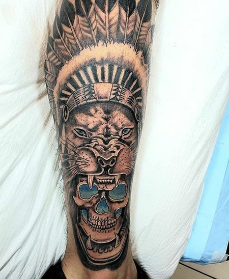 Tatuaje de calavera de tigre