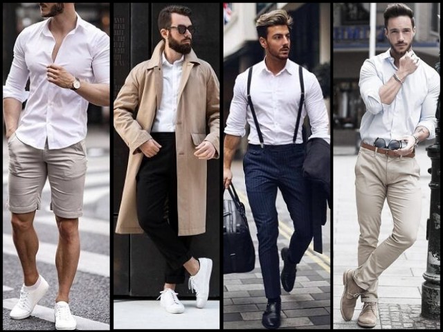 Outfits para combinar camisa blanca para hombre