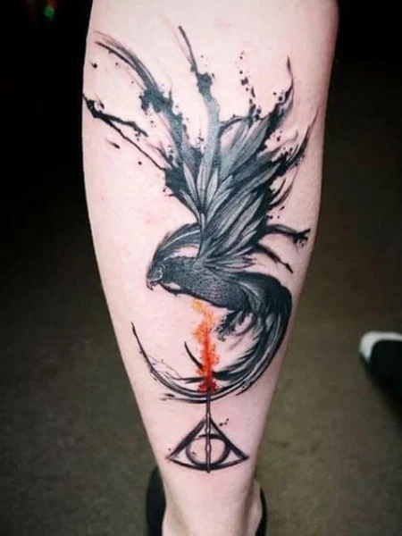 Tatuaje del fenix de Harry Potter hombre