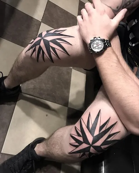 tatuaje de estrella en la rodilla hombre